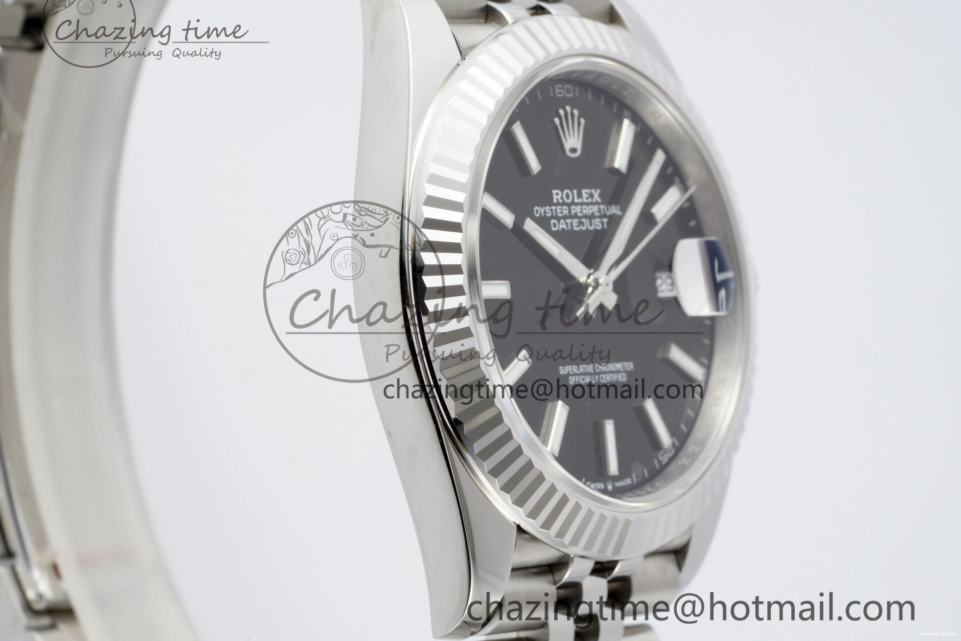 0412 DateJust 41 SS Fluted Bezel KING 1:1 Best Edition 904L Steel Black Stick Dial on Jubilee Bracelet VR EasyCare 2208